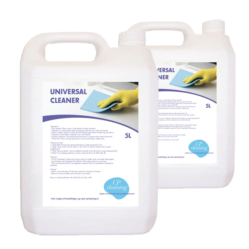 Verpakkingen Universal Cleaner uit de eigen productlijn